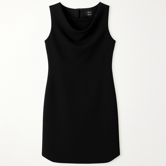 J. Crew Black Cowl Neck Sheath Dress Size 4P - Picture 2 of 9
